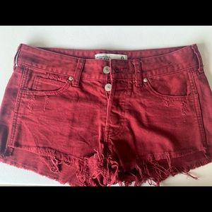 Abercrombie and Fitch Jean Shorts. Size 0. Good Condition. Smoke Free Home :)